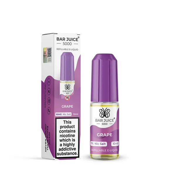 Grape Nic Salt E-Liquid by Bar Juice 5000 10ml